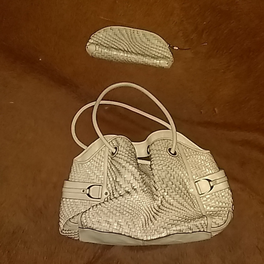 Cole Haan purse + matching cosmetic bag
